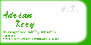 adrian kery business card